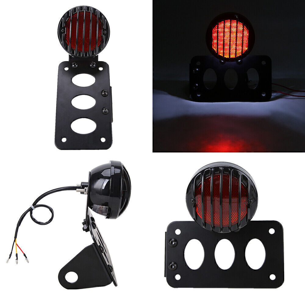For Harley Chopper Bobber Tail Light Side Mount License Plate Bracket Motorcycle