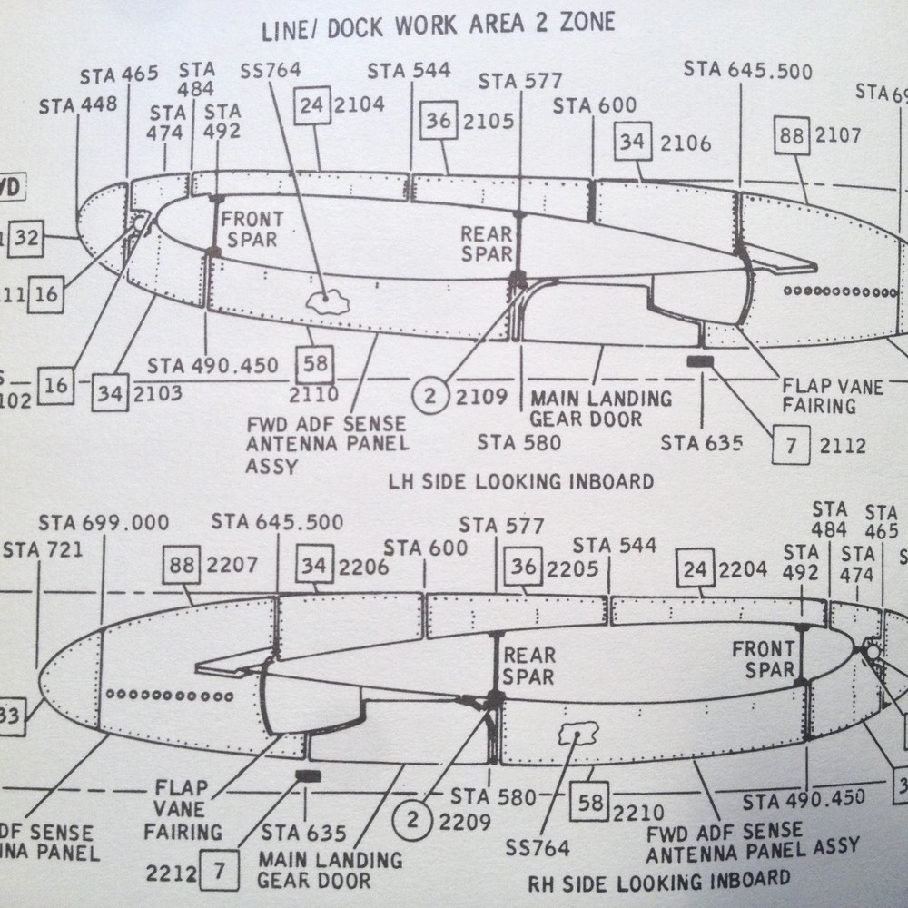 DC9-10 Maintenance & Engineering Zones, Stations, Lubrication Doors Booklet