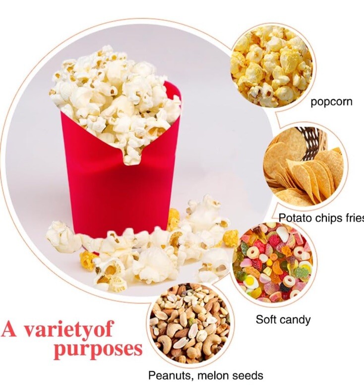 Red Silicone Microwave Popcorn Maker Cup