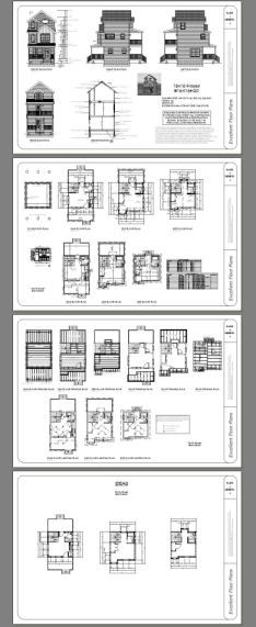 16x16 Tiny House -- 2 bedroom -- 707 sqft -- PDF Floor Plan -- Model 20B