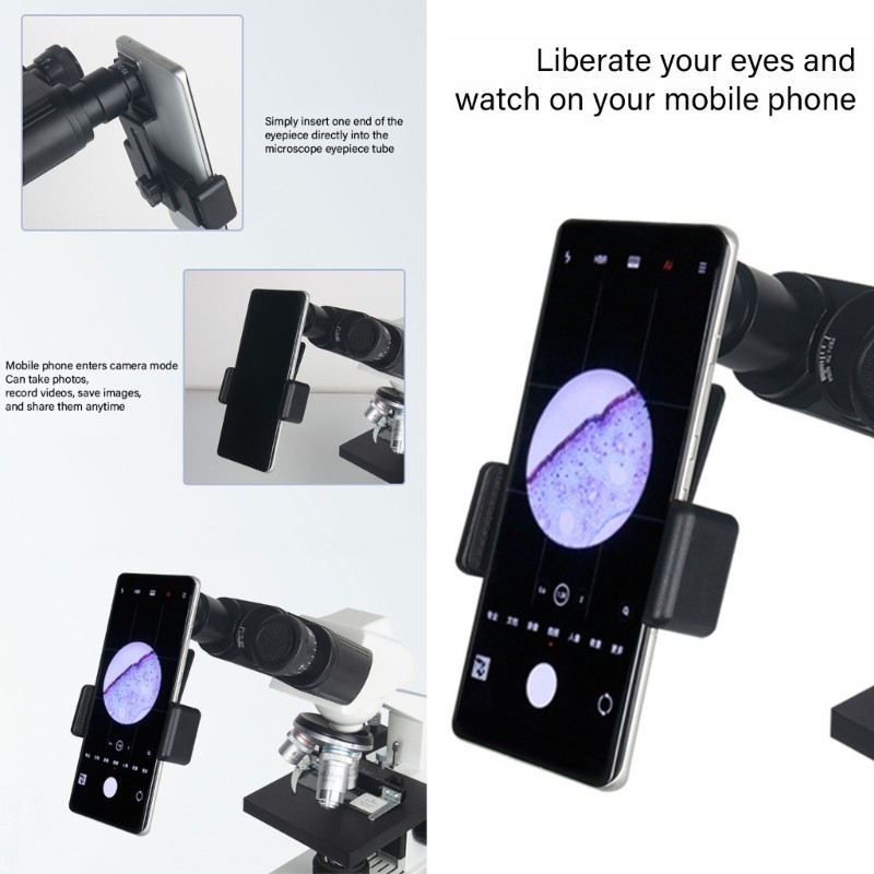 Phone Mount Clip with Eyepiece Diameter 23.2mm for Biological Microscope