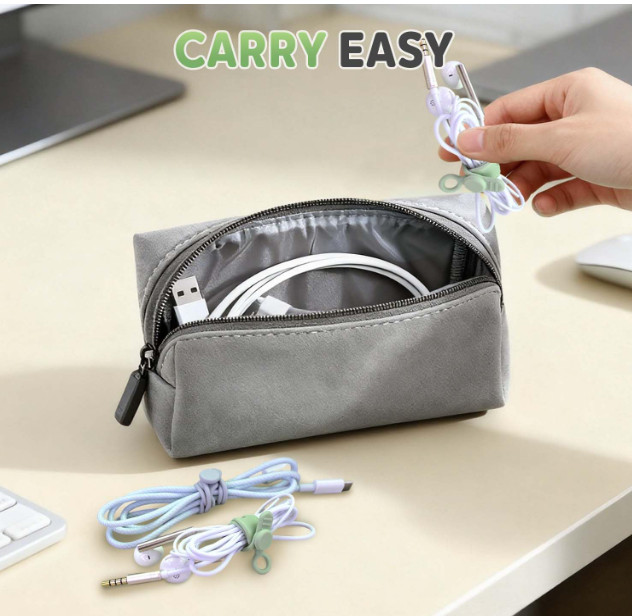 20pcs Data Cable Organizer, 2025 New Silicone Cable Ties Cable Management