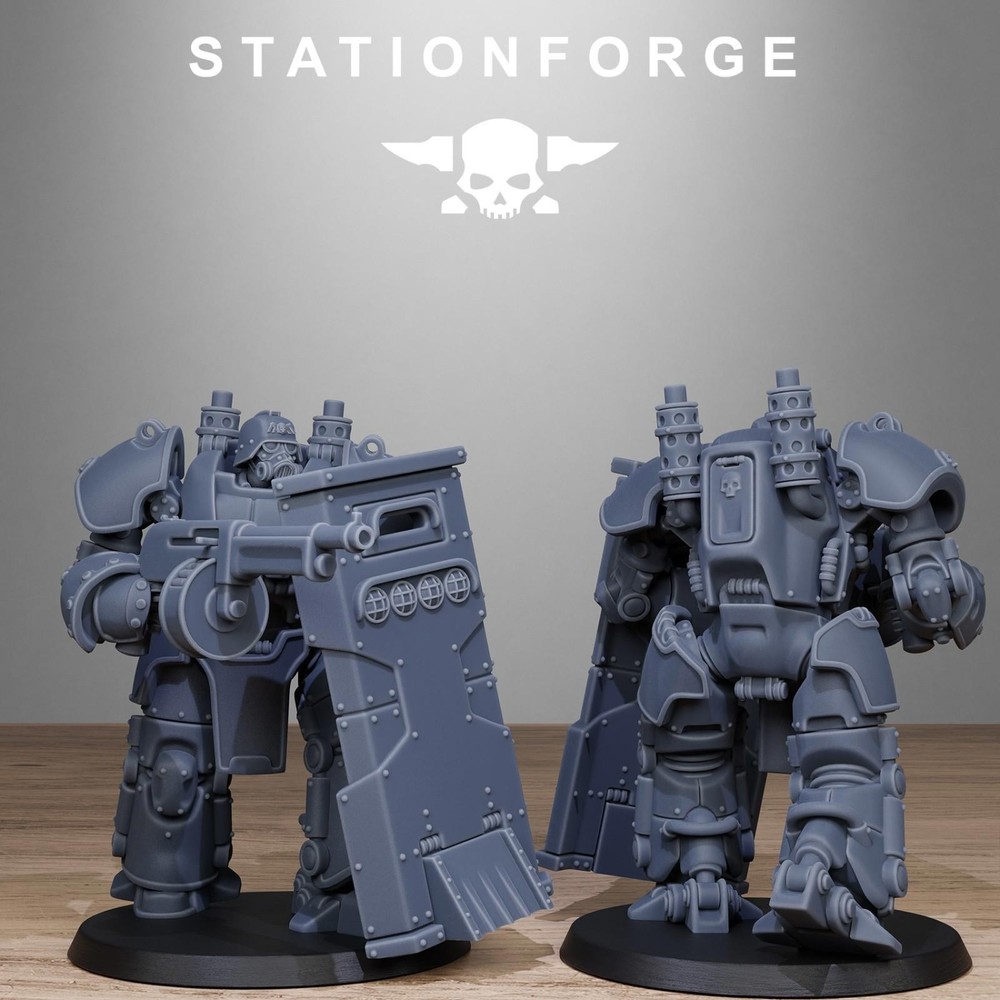 Station Forge Miniatures GrimGuard Power Armor Sci Fi Grim Dark Proxy Minis 3D