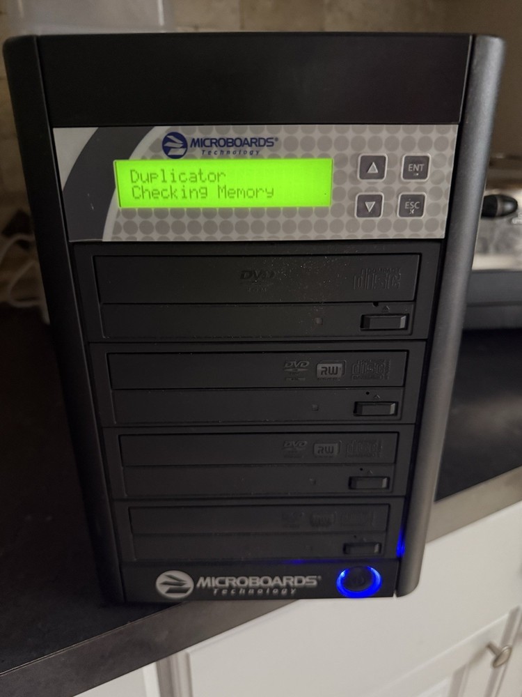 Microboards DVD/CD Duplicator Tower 1-to-4 Tested Powers On QD-DVD Untested