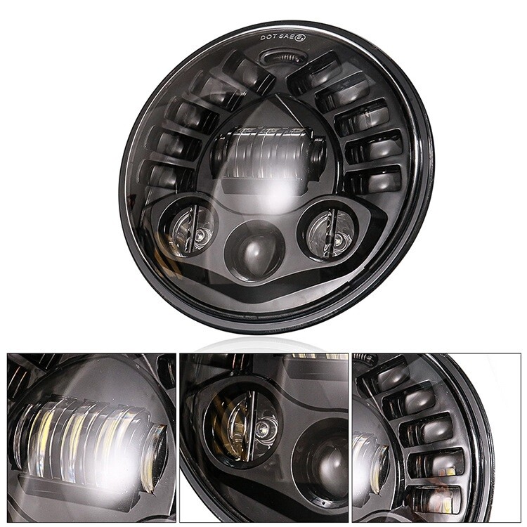Motorcycle Accessories Modified LED Front Headlight Suitable for Harley 7 Inches