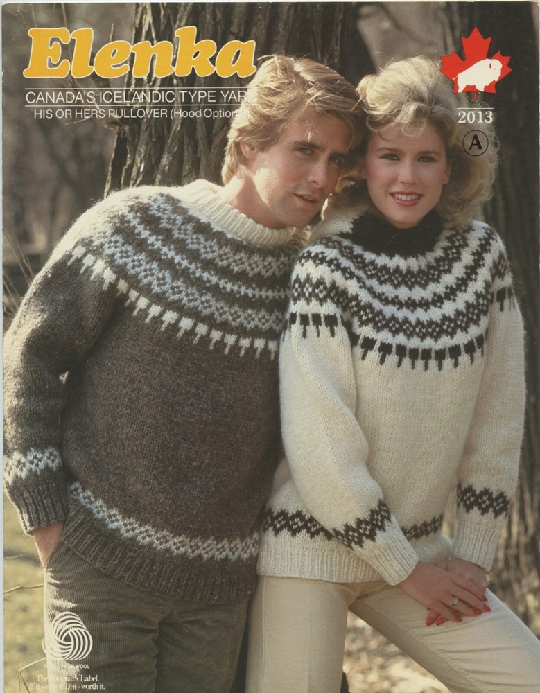 White Buffalo Elenka Knitting Pattern 2013 His & Hers Icelandic Pullover 32"-46"