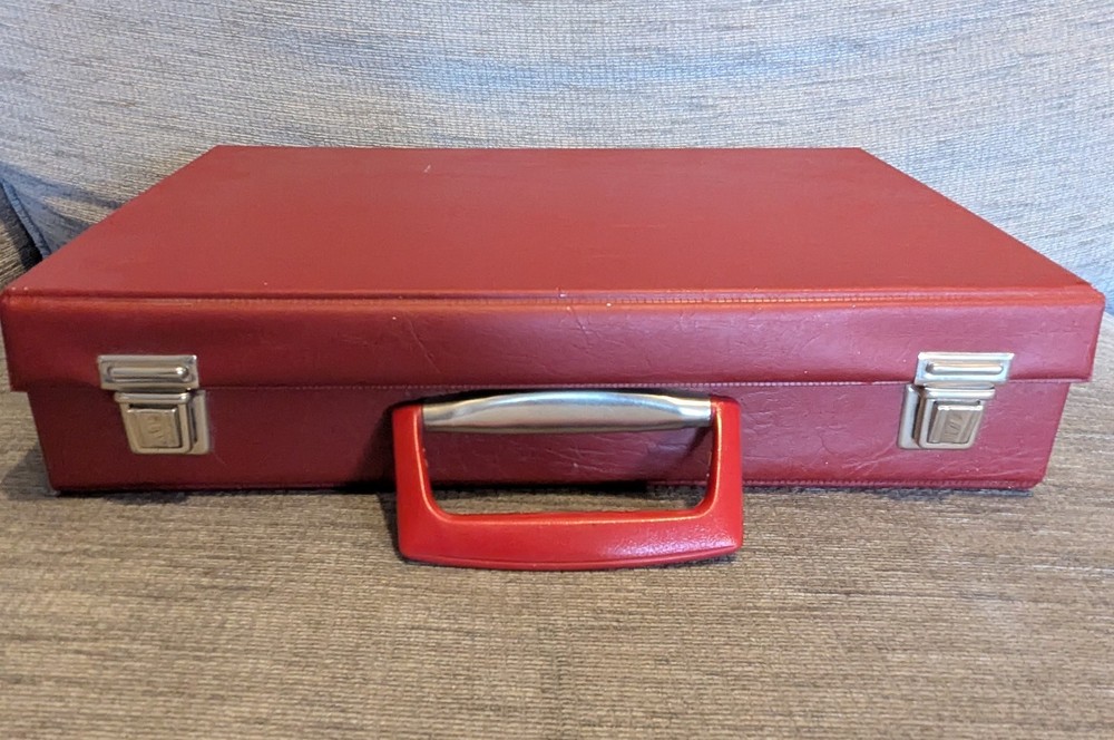 Vintage Cassette Tape Storage Case / Red (No Plastic Divider Insert)