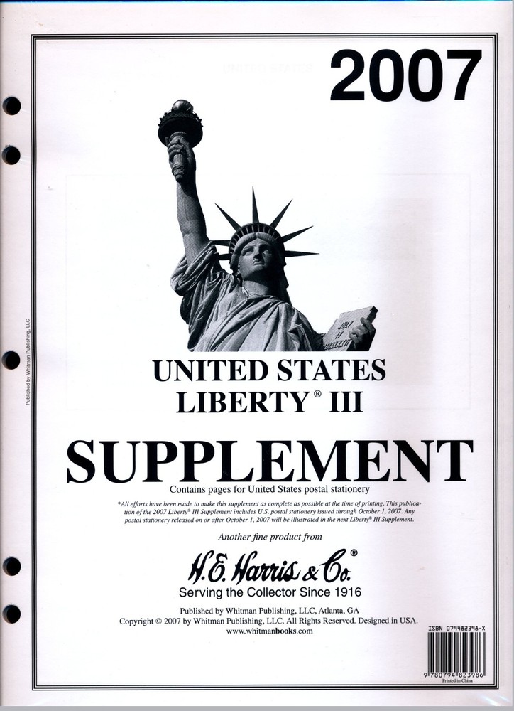 H E Harris Liberty 3 2007 Stamp Album Supplement ( HE HARRIS LIBERTY III 2007 )