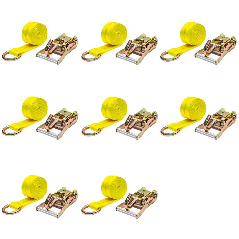 Eight Pack - 2" x 12' Side Mount Wheel Net with D-Ring and J Hook Ends