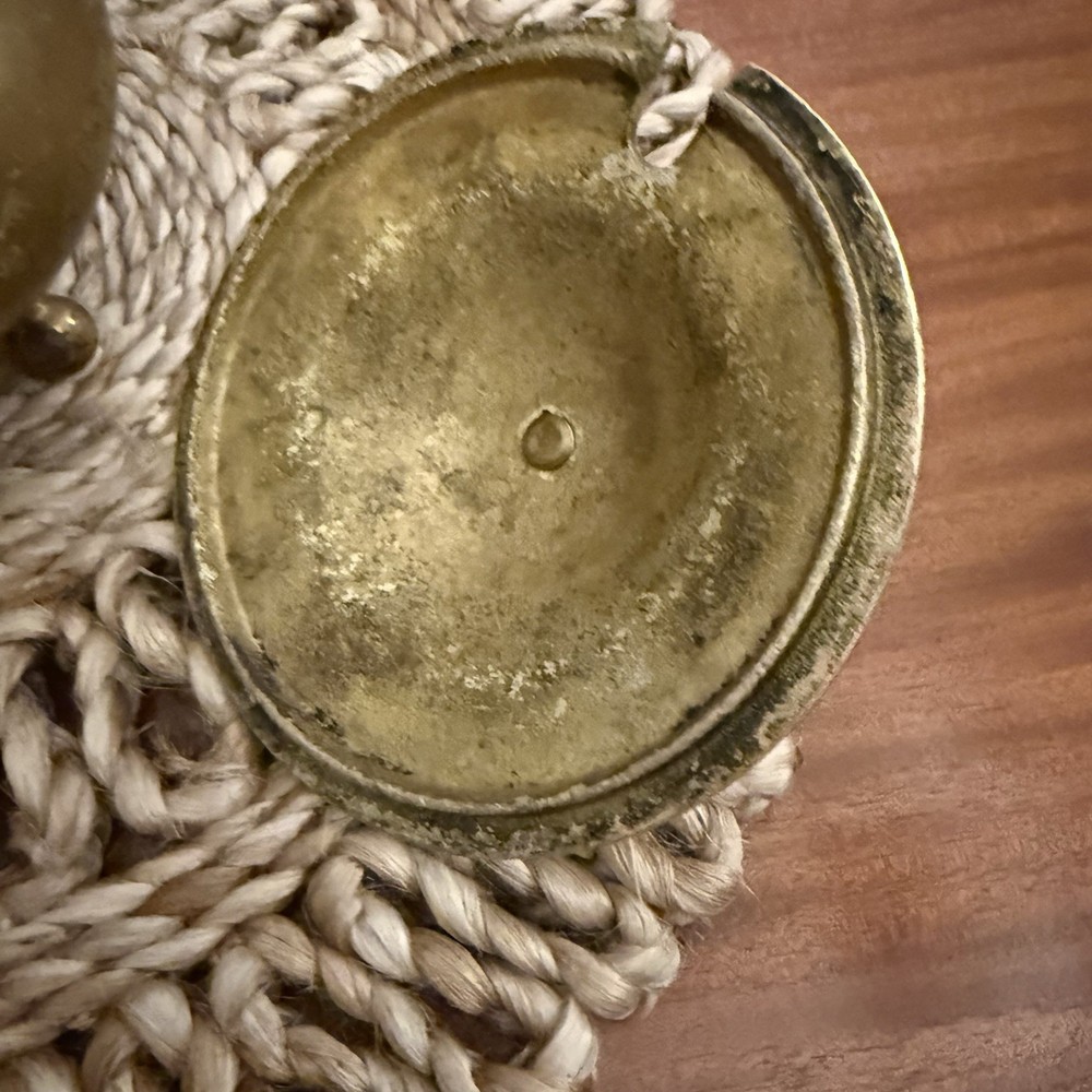 Vintage Solid Brass Smudge Pot Cauldron Fire Starter w/ Lid – 6” – 5 lbs – EVC