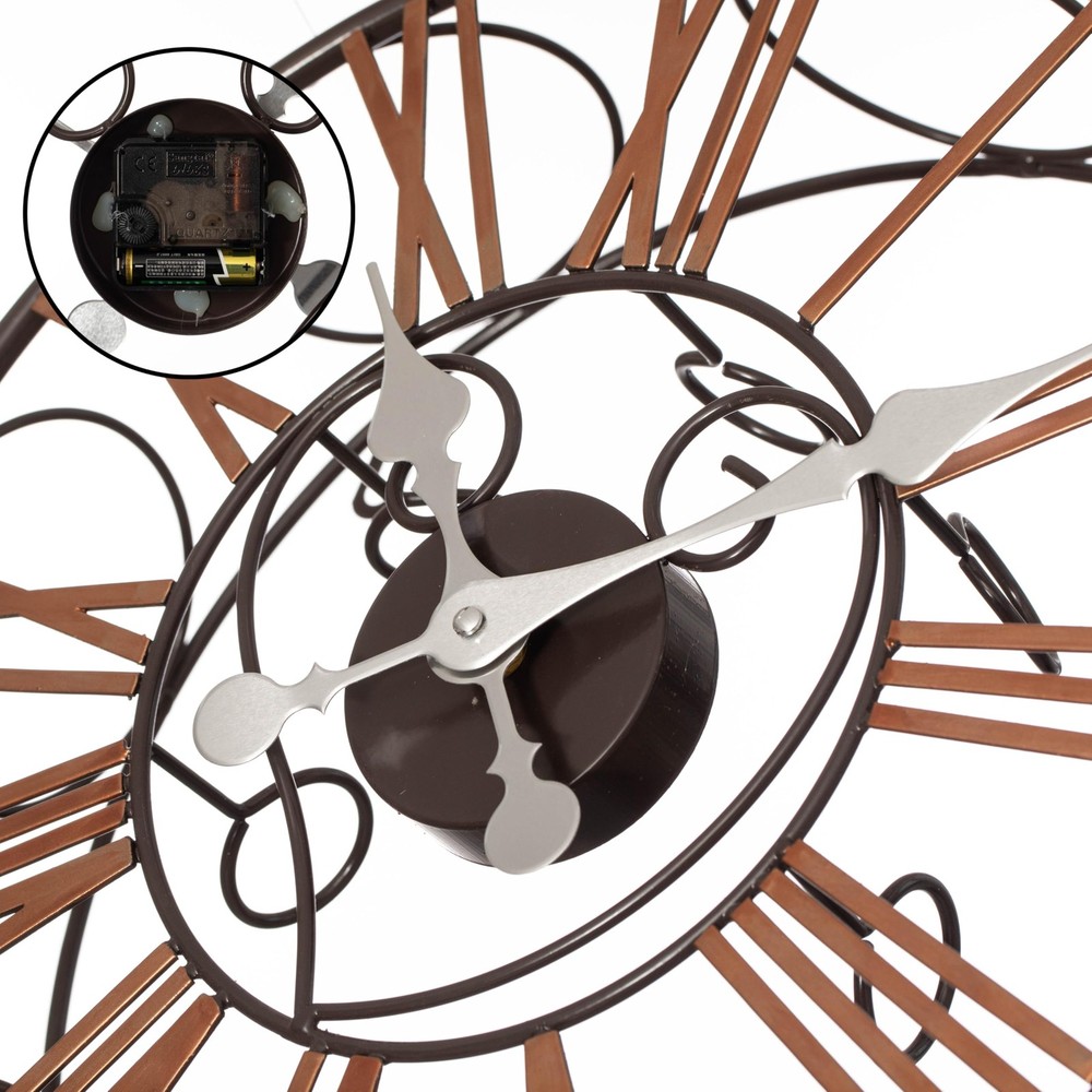 Wall-Mounted Clock Design Wine Holder with Stemware Rack - Unique Shelf for C...