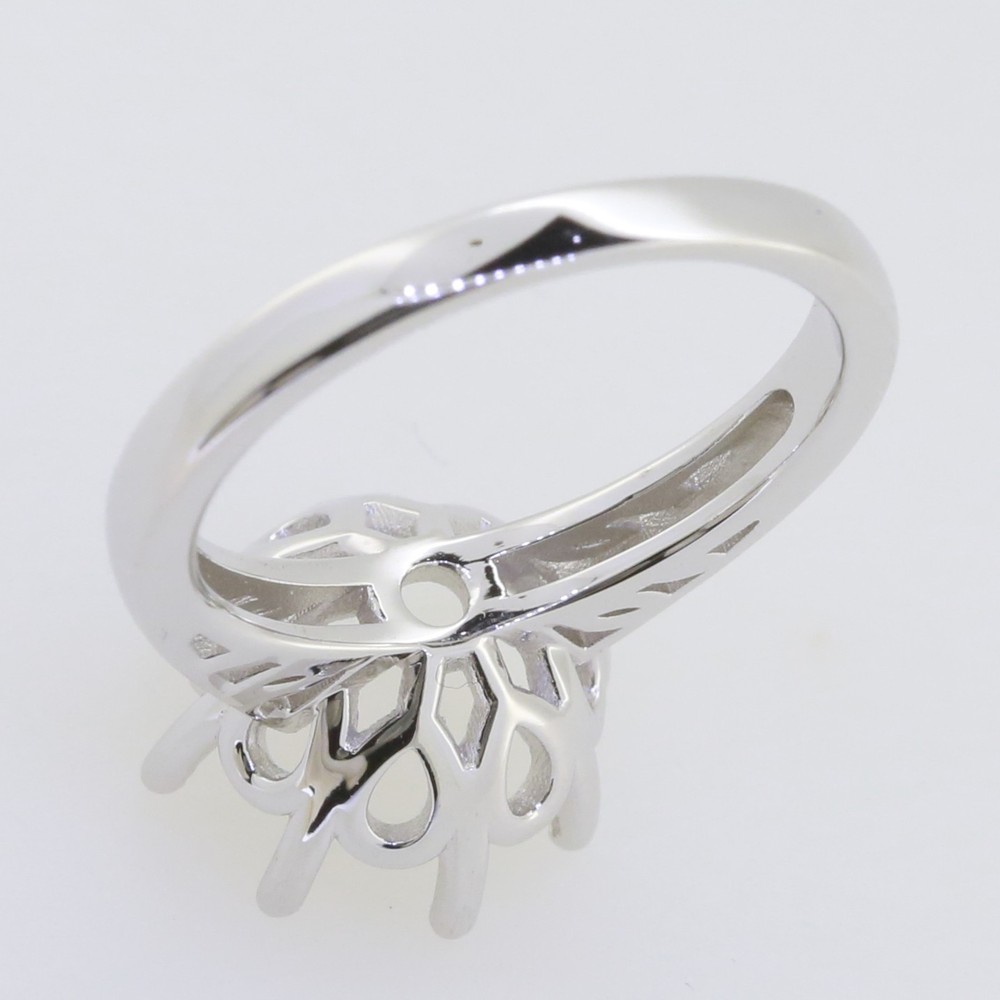 Sterling Silver Semi Mount Ring Setting Round RD 11x11mm Solitaire