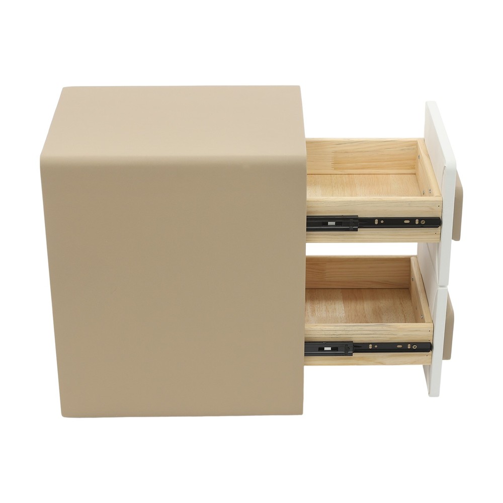 Modern Minimalist End Table, Bedside Table, Floorstanding End Table W/ 2 Drawers