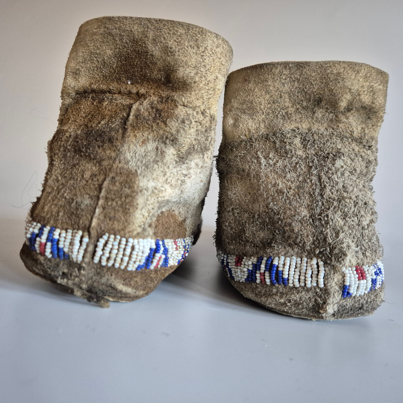 Antique Sioux or Cheyenne/Arapaho Beaded Moccasins from circa the 1870s-1880s.