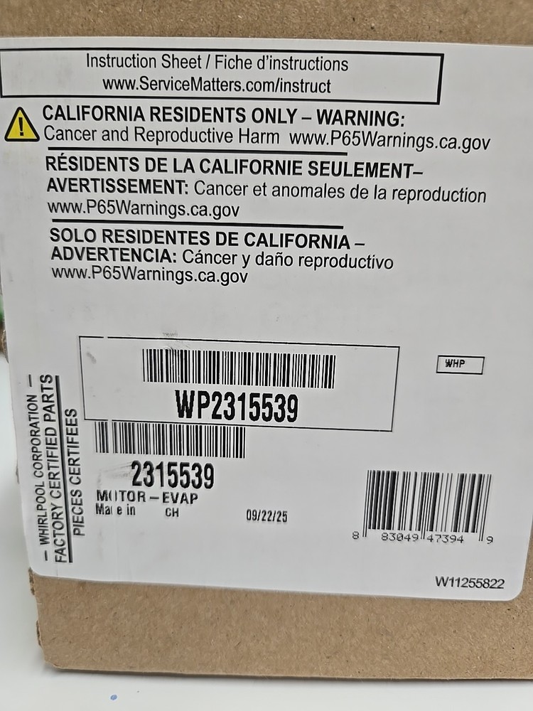 WP2315539 Whirlpool Motor