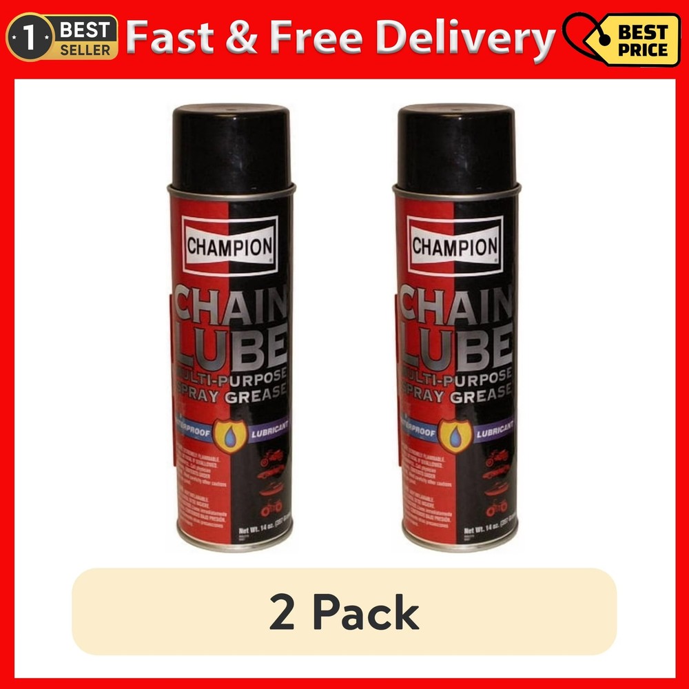 (2 Pack) Champion Chain Lube Multi-Purpose Spray Grease