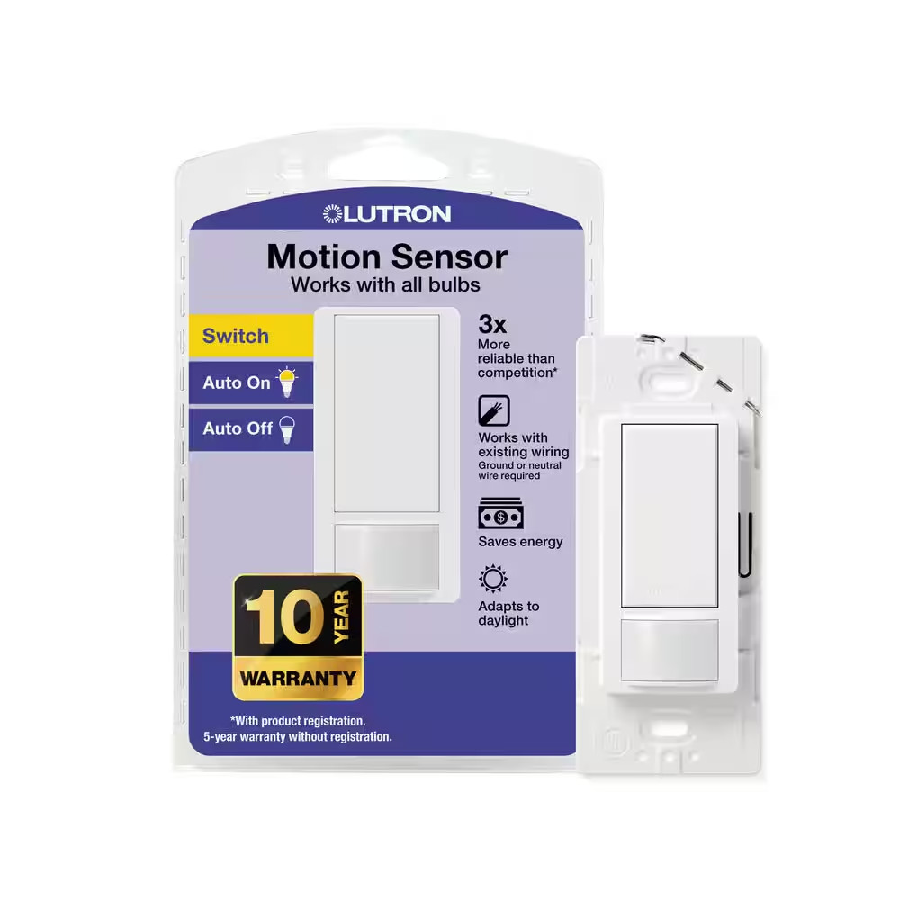 Maestro Motion Sensor Switch, 2 Amp/Single-Pole, White (MS-OPS2H-WH)