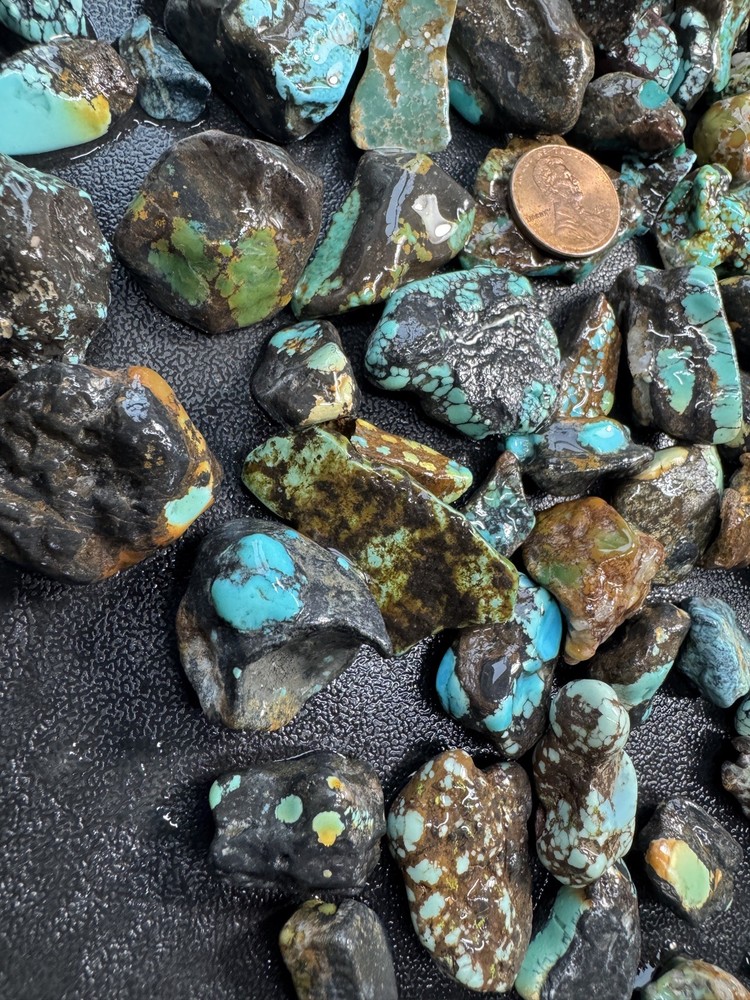 One Pound stabilized Turquoise small nuggets assorted mine free shipping