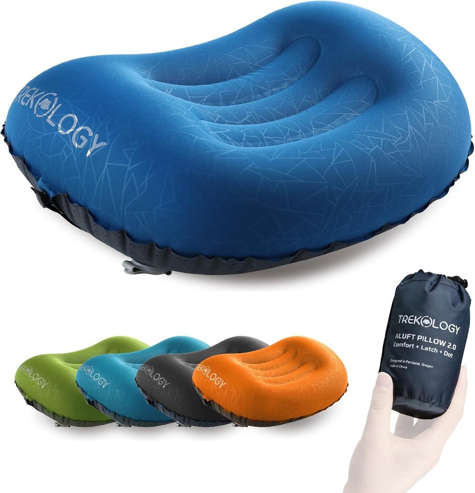 Compact ALUFT 2.0 Inflatable Camping Pillow - Lightweight, Waterproof, Easy Use