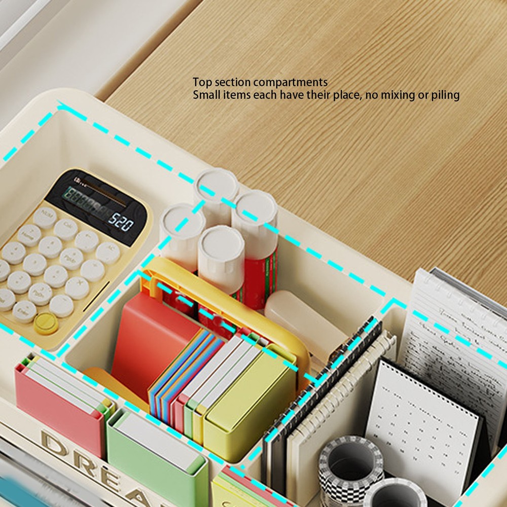 Rolling Book Cart 5 Tier Multi Functional Movable Storage Book Rack White
