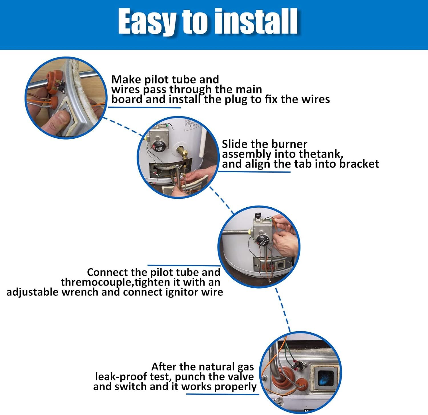 Pilot Assembly Replacement for Natural Gas Water Heater - Compatible & Warranty