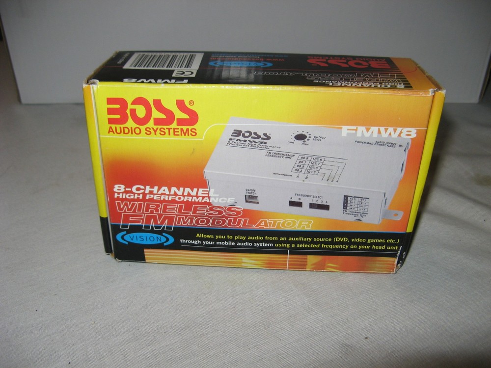 Wireless FM Modulator High Performance Boss Audio FMW8  8-Channel NEW OPEN BOX