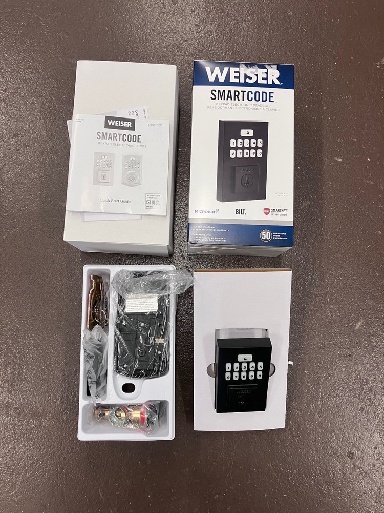 Weiser Smartcode Keypad Electronic Deadbolt Matte Black - READ DESCRIPTION