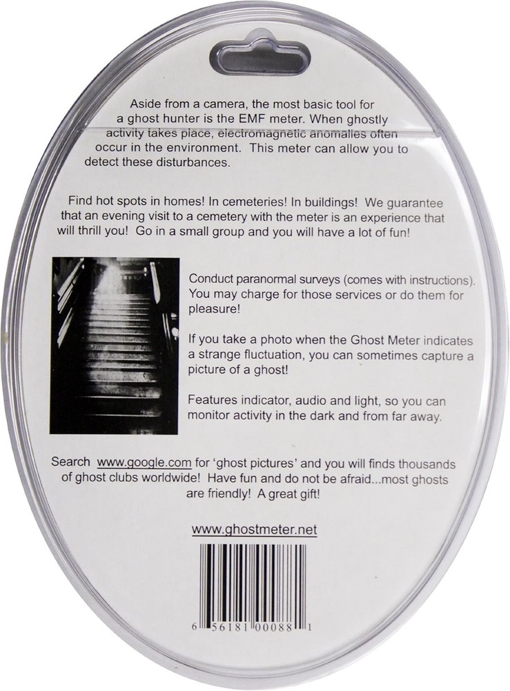 The Ghost Meter EMF Sensor - Transparent, Battery-Powered for Ghost Hunters