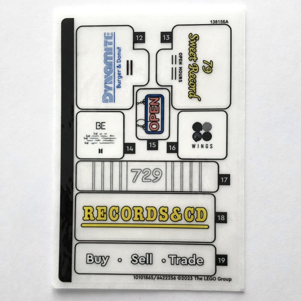 LEGO STICKER SHEET #2 BTS Dynamite 21339 Decals Stickers CUUSOO Ideas