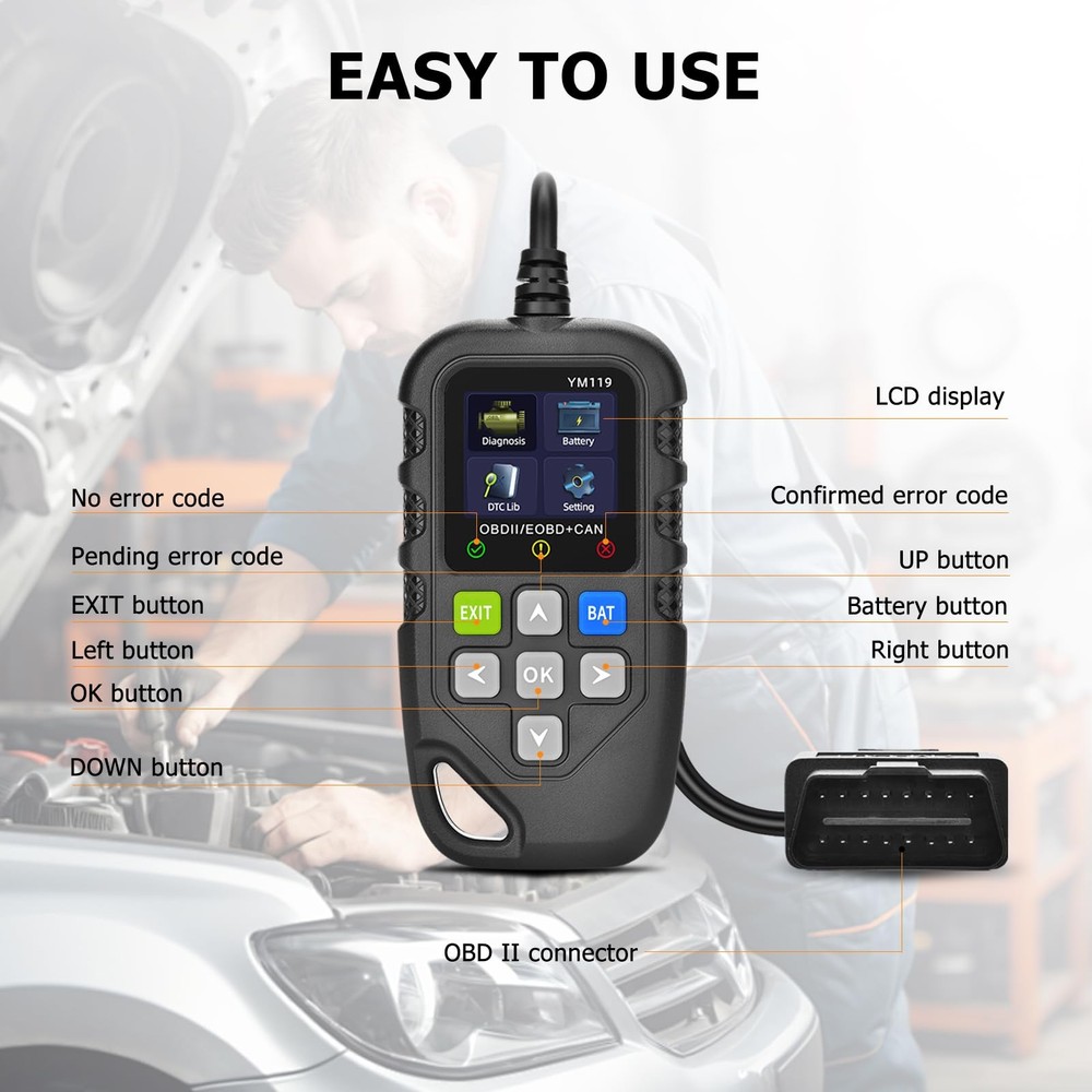 Universal OBD2 Scanner Diagnostic Tool Car Engine Fault Code Reader Fits 1996