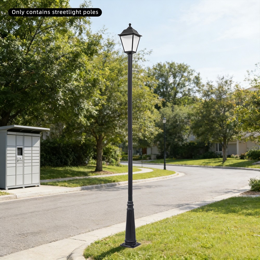 3.1 Meters Outdoor Split-type Light Post With Sturdy Ground Cage For Sidewalks