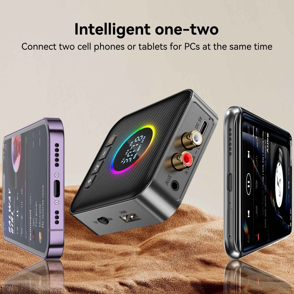 Mutiilfunction 3in1 Bluetooth 5.4 FM Transmitter Receiver Audio Adapter AUX