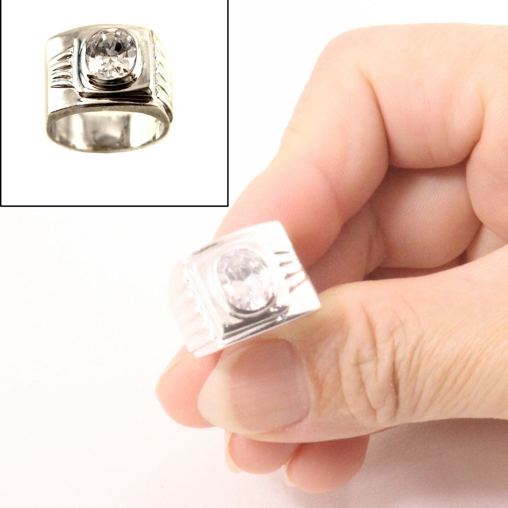 Solid Sterling Silver .925 Handmade Cubic Zirconia Solitaire Ring TPJ