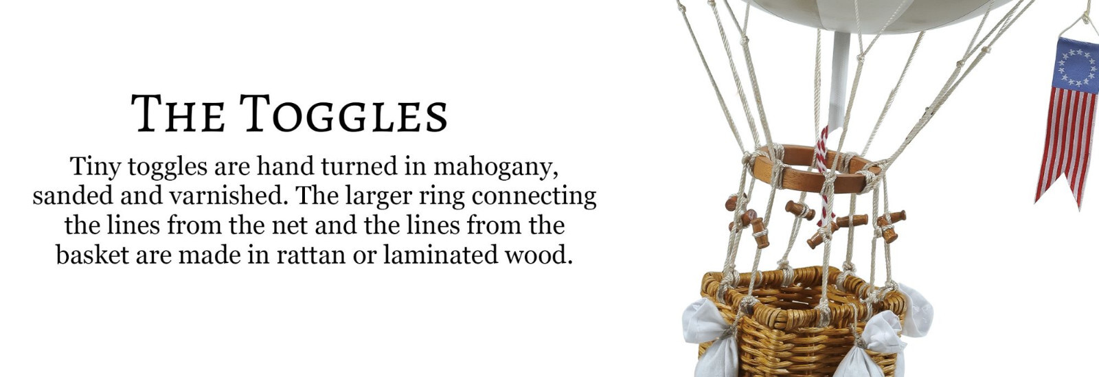 Hot Air Balloon Figurine Model Black & White Check 8" Hanging Ceiling Home Decor