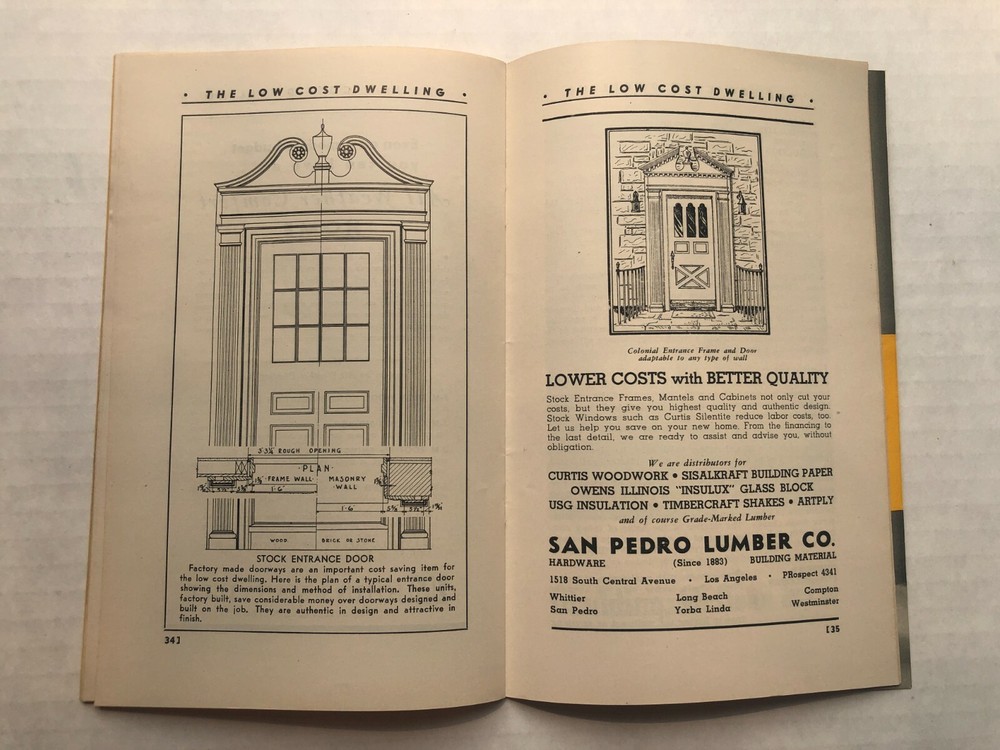 1937 The Low Cost Dwelling Booklet- Construction Ads and Building Techniques