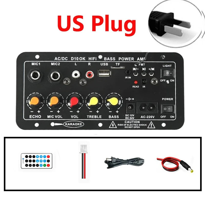 Audio Amplifier Board 30-120W Support Dual Microphone Bluetooth for 4Ohm Speaker