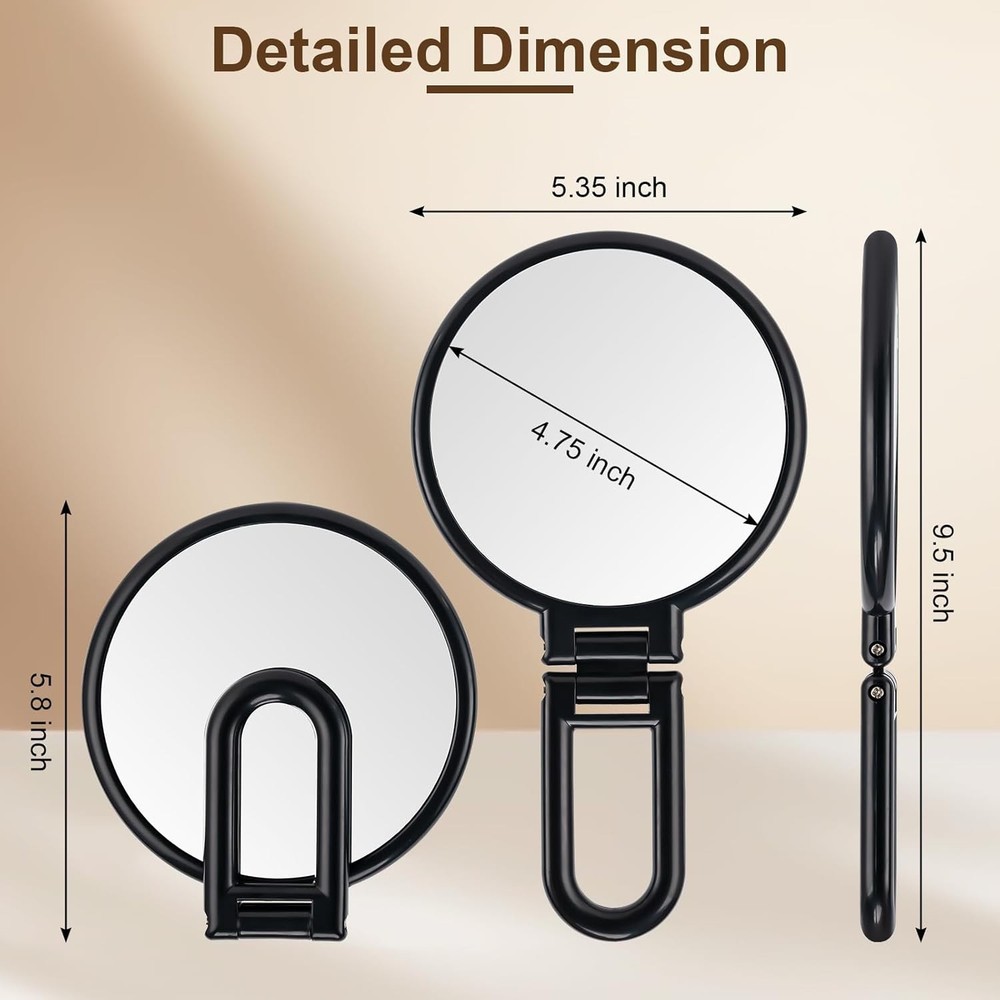 1X/10X Magnifying Handheld Mirror Double Sided, Foldable Travel Makeup Mirror