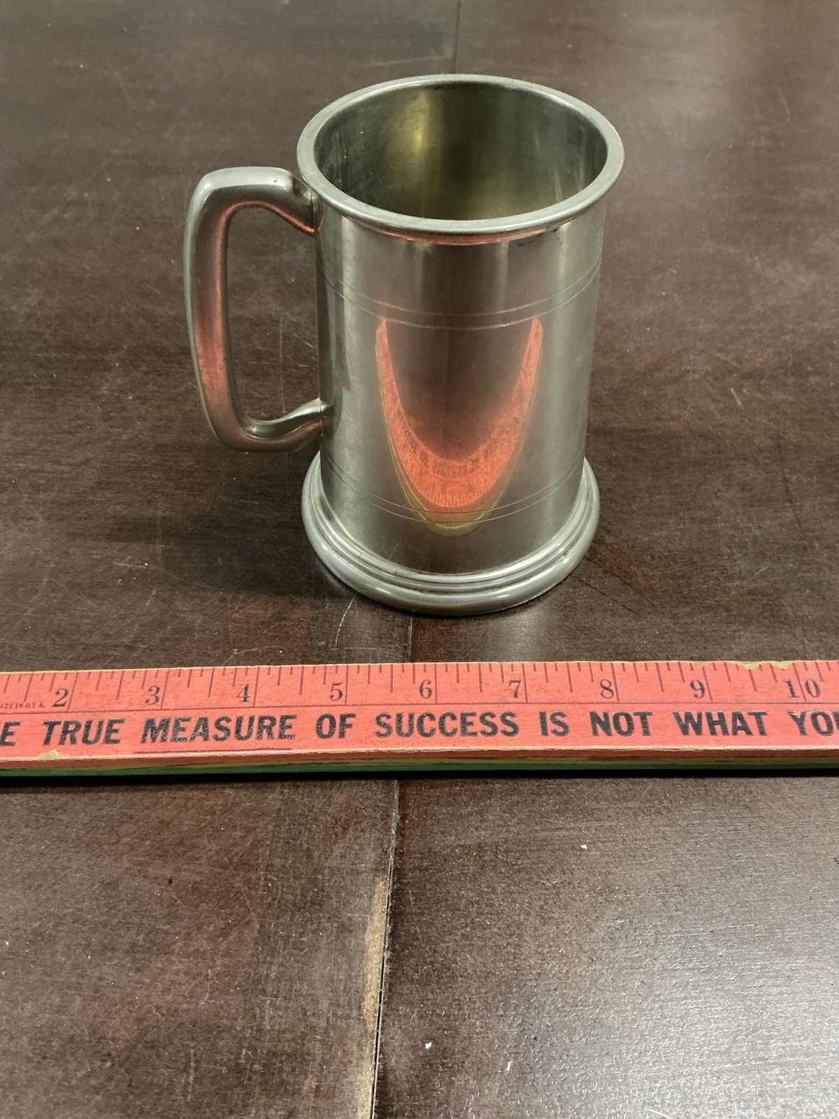 VTG 76 Gas Station Petroleum Beer Stein Metal Mug Clear Bottom Retro Beer