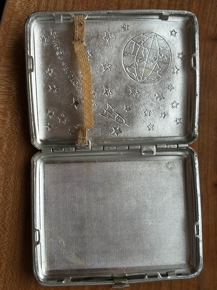 Vintage cigarette case, Sputnik, Soviet cigarette case, 1960s cigarette case, Sp