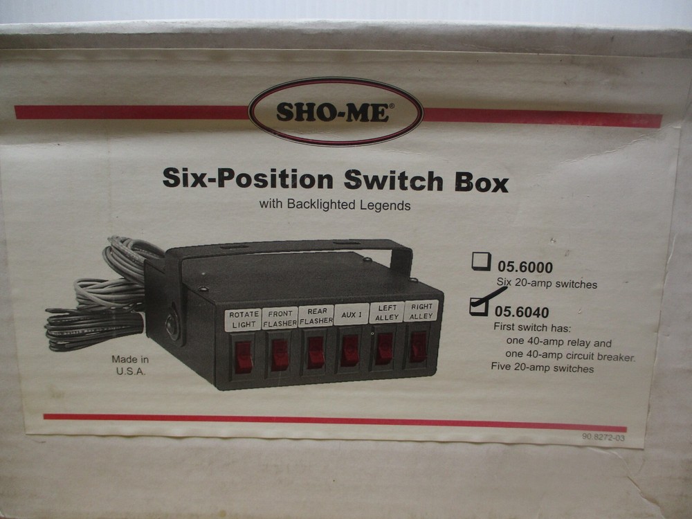 SHO-ME Six Position Switch Box with Backlighted Legends 05.6040