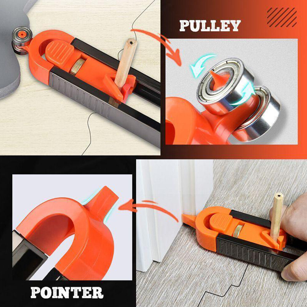 Precise Contour Gauge with Lock Profile Scribing Ruler Carpenter Measuring Tool
