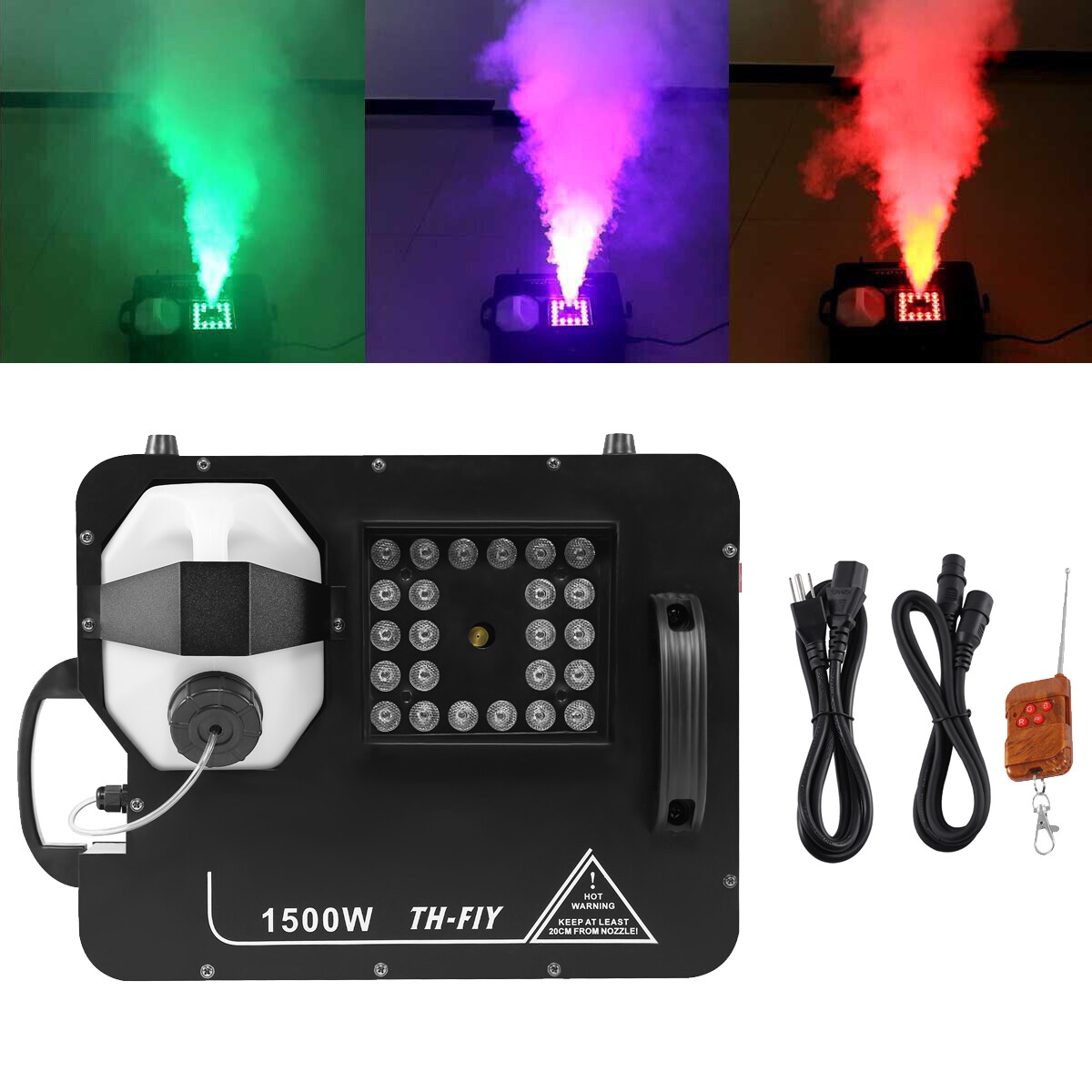 2pcs Vertical RGB 3 in1 24 LED DMX Fog Machine Stage Smoke Lighting W/ Remote