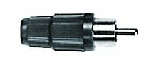 RCA PLUG SOLDER TYPE BLACK PLASTIC END CAP