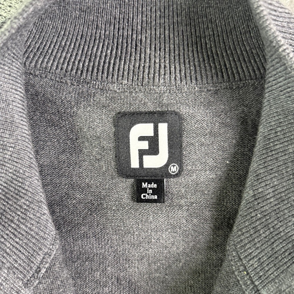 FootJoy Golf Pullover Half Zip Lightweight Sweater Athletic Blend Gray Black M