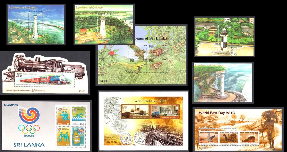 SRI LANKA - SELECTED 20 MINIATURE SHEETS - ALL DIFFERENT MINT NH