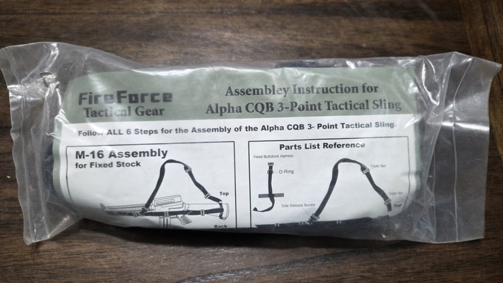 Fire Force Alpha CQB 3-Point Tactical Sling Ambidextrous Black