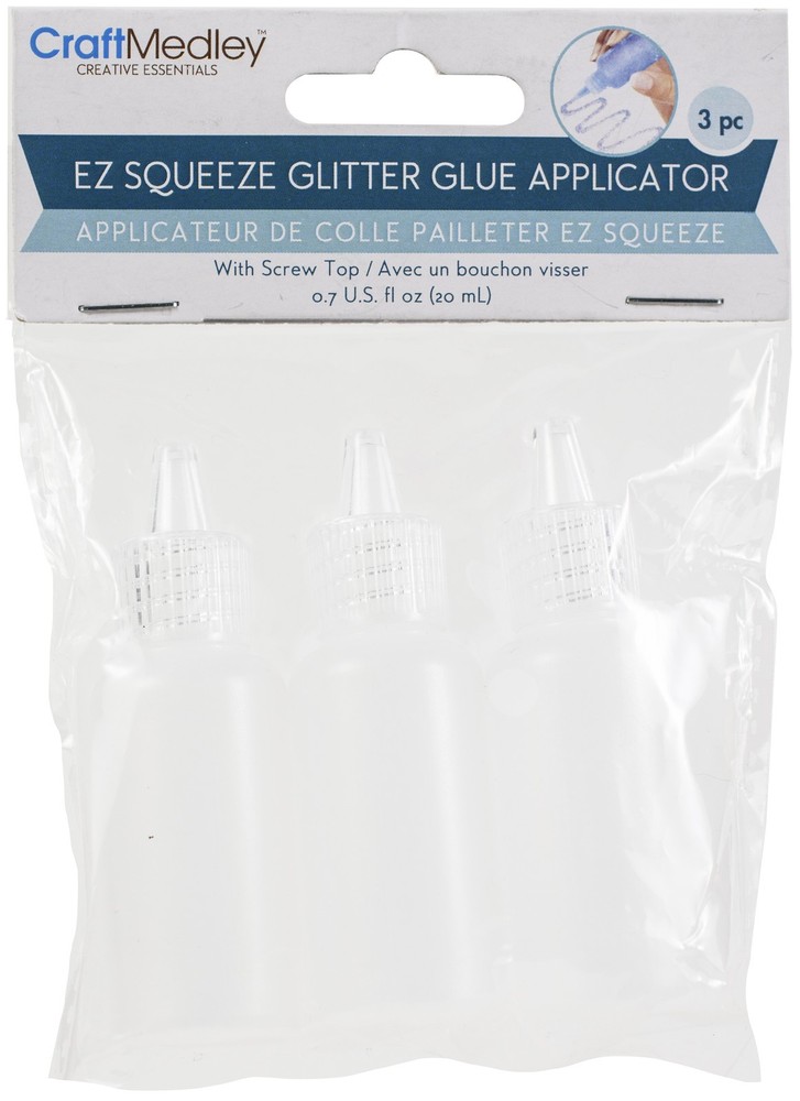 Craft Medley Empty Glitter Glue Applicator Bottle 3/Pkg-20ml