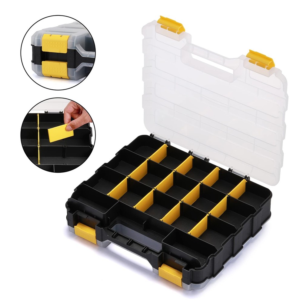 EMENTOL 2PCS Double Side Tool Organizer with Customizable/Removable Plastic D...