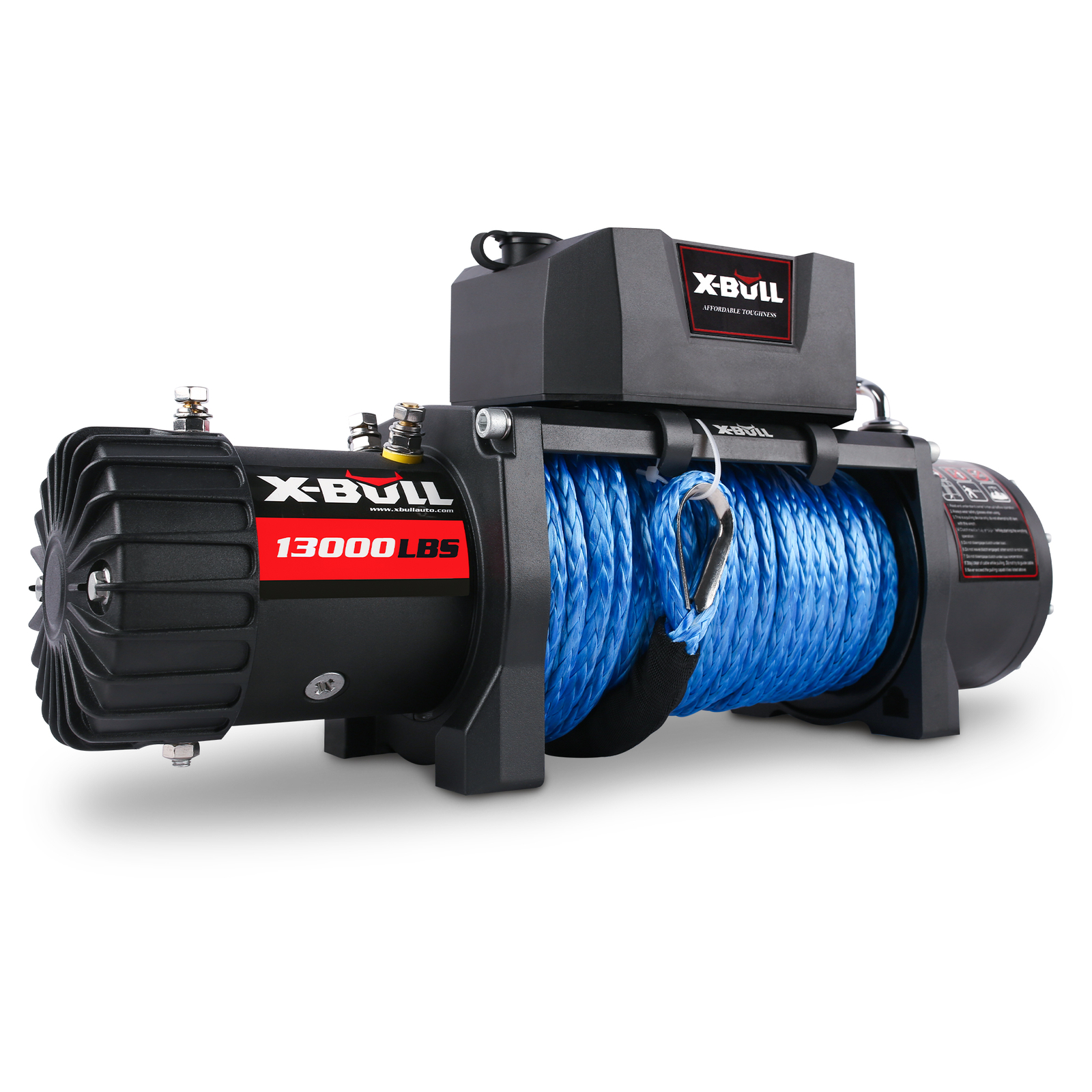 X-BULL 13000lbs 12V Electric Winch Synthetic Rope 4WD Off Road Towing Truck