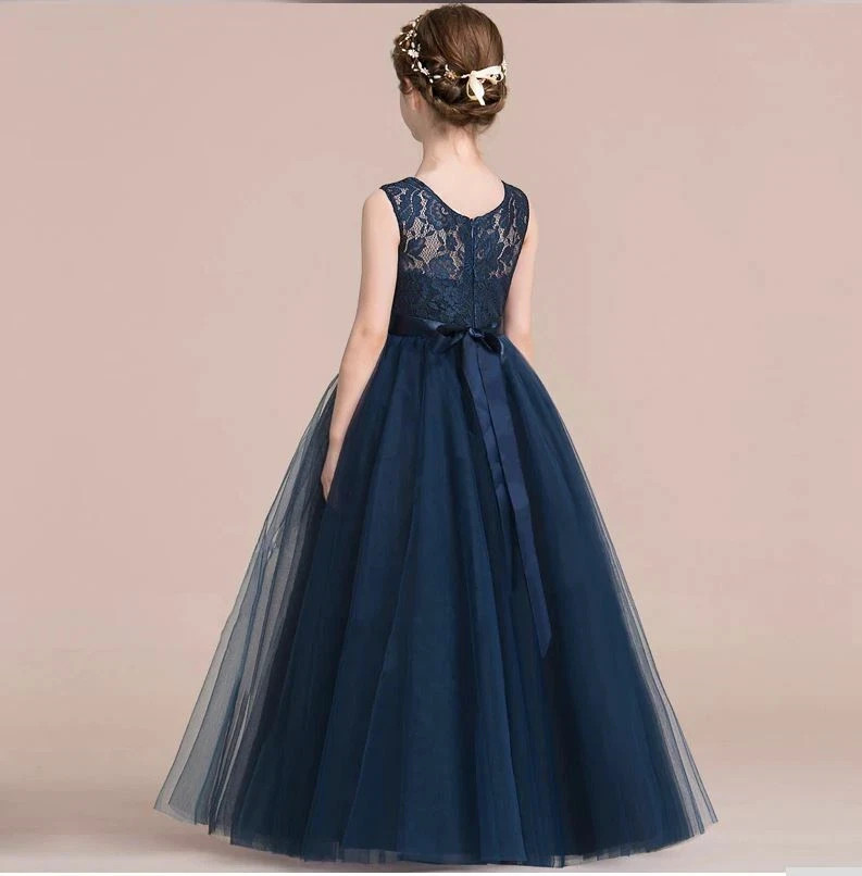 JJ's House Ivory Ball-Gown Floor-Length Lace Tulle Flower Girl Dress Sz 7 106124